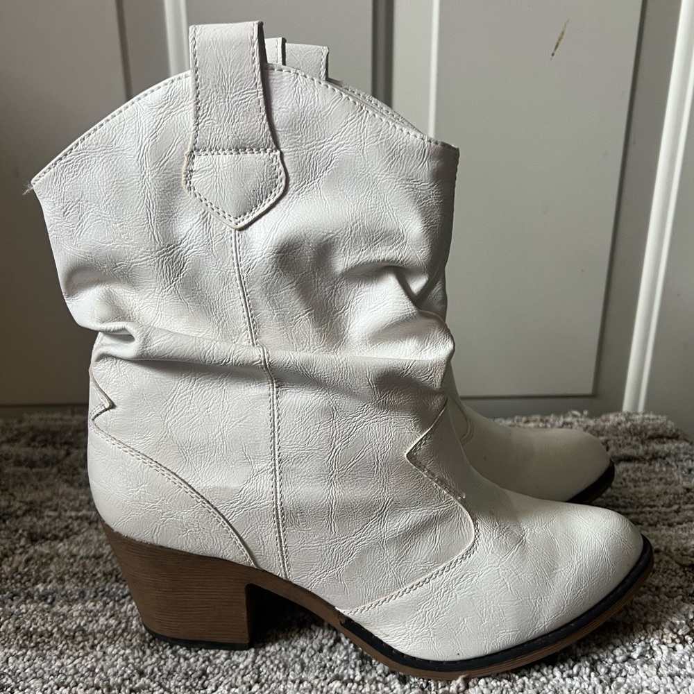 Charles Albert white slouch cowboy boot size 10 women - Picture 14 of 15